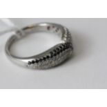 Fine 18ct White Gold 70pt Black and White Diamond Dress Ring Set with Brilliant Cut Black and