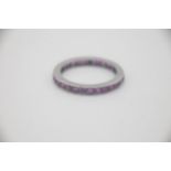 Antique Art Deco White Metal and Ruby Full Eternity Ring The band measures 3mm wide. total weight is