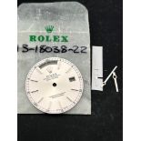 NOS ROLEX WHITE GOLD DAY-DATE DIAL AND HAND SET FOR 18038.