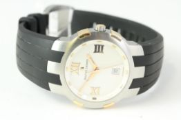 MAURICE LACROIX STEEL AND GOLD REFERENCE AF72714 WITH BOX, white dial, rose gold Roman numerals,