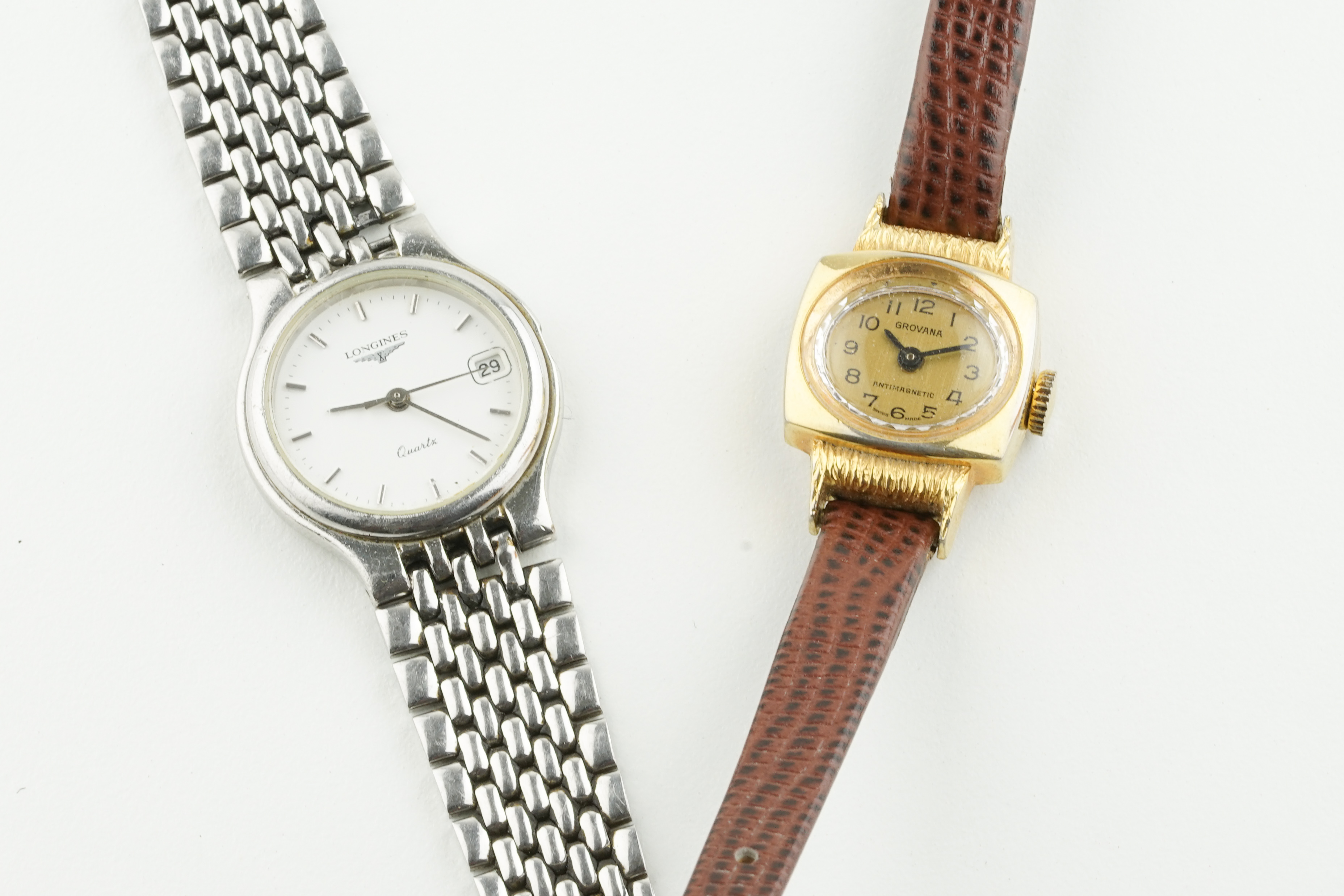 GROUP OF FOUR WRISTWATCHES INL GOLD FILLED LONGINES & TIMES, longines gold filled runs but needs