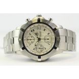 TAG HEUER CHRONOGRAPH AUTOMATIC REFERENCE CN2110, circular silver dial with baton hour markers,