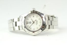 LADIES TAG HEUER AQUARACER REFERENCE WAF1415, mother of pearl diamond dot dial, stainless steel 31mm