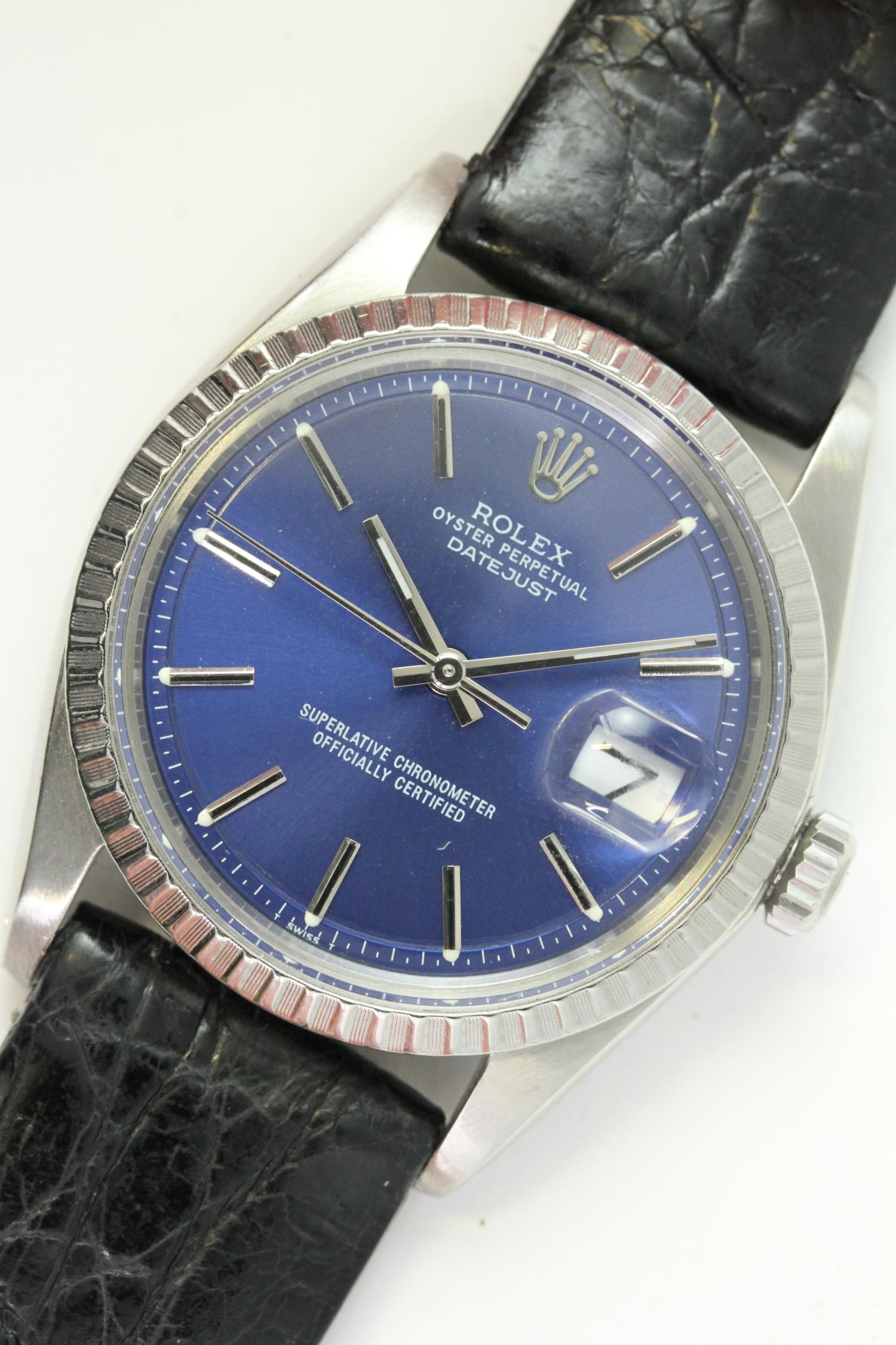 ROLEX DATEJUST 1603 WITH BOX CIRCA 1978