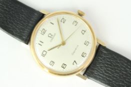 OMEGA GENEVE, White dial with Arabic numerals, 34mm case, leather strap with buckle, crown stuck,