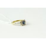Antique 18ct gold sapphire and diamond ring. Set with sapphires and diamonds. Marked 18ct. Uk size K