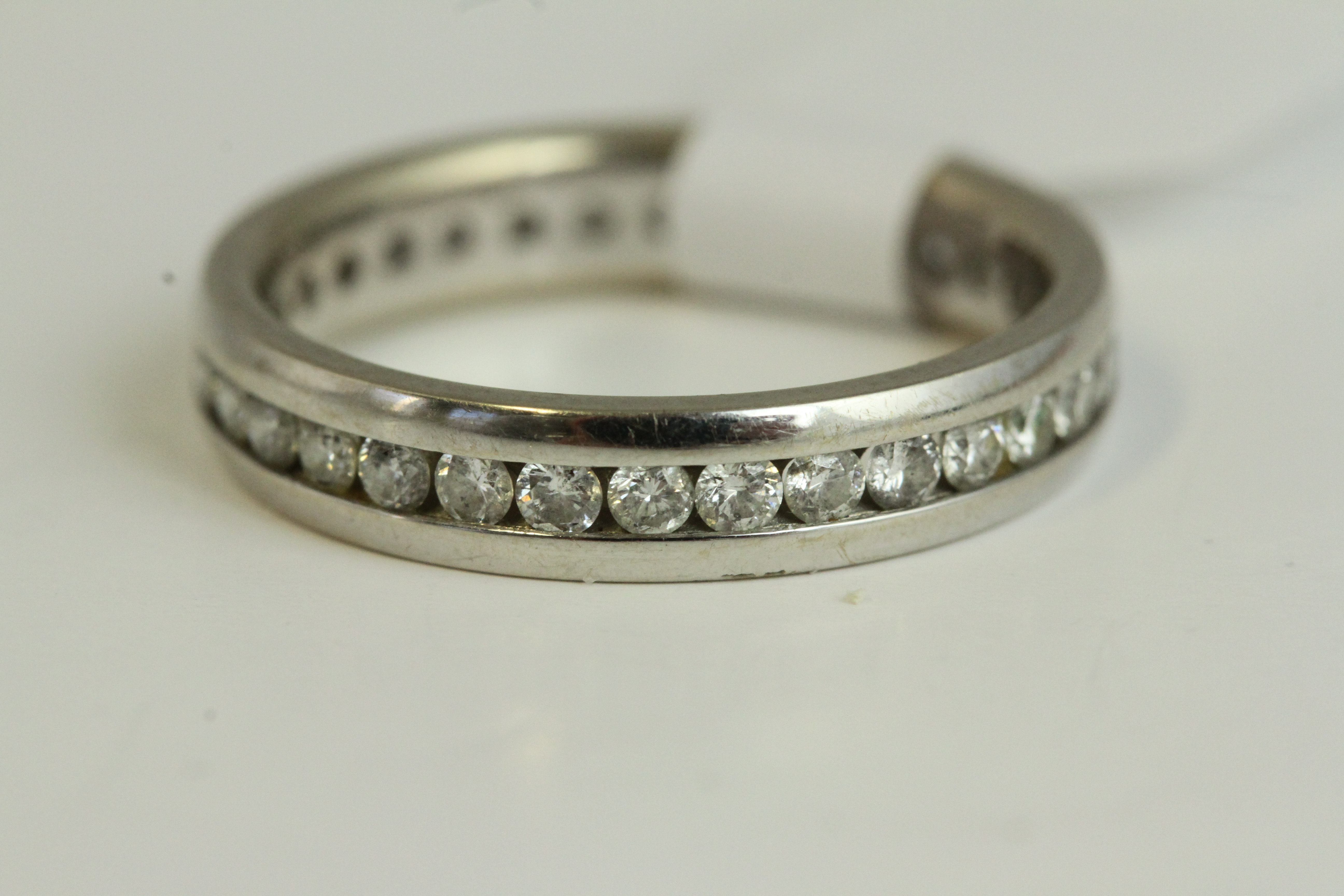 Fine 18ct white gold and diamond Channel set full eternity ring. Uk size K . Fully hallmarked for - Image 3 of 3