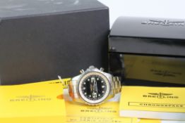 *PRIVATE COLLECTION* BREITLING CHRONOSPACE WITH BOX AND PAPERS REFERENCE A78365, circular black