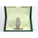 MIDSIZE 18ct ROLEX TRIDORE REFERENCE 68279B, Blue Jubilee diamond dot dial, Rolex diamond bezel with