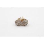 9ct gold diamond cluster stud earrings (1.1g)