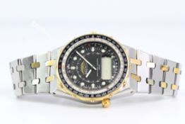 *PRIVATE COLLECTION* VINTAGE BREITLING NAVITIMER QUARTZ 2600 REFERENCE 81470, circular black dial