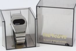 MERCURY LED WATCH WITH BOX, 38mm stainless steel case, LED display, three pushers, integrated