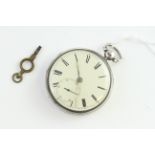 SILVER OPEN FACED VERGE POCKET WATCH, Roman numerals, verge movement, signed Gowland London, with