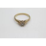 9ct gold vintage diamond solitaire ring (1.9g)
