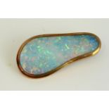 Fine large natural 14ct gold boulder opal brooch , marked 14k as well as a full hallmark by the