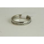 Fine 18ct white gold and diamond Channel set full eternity ring. Uk size K . Fully hallmarked for