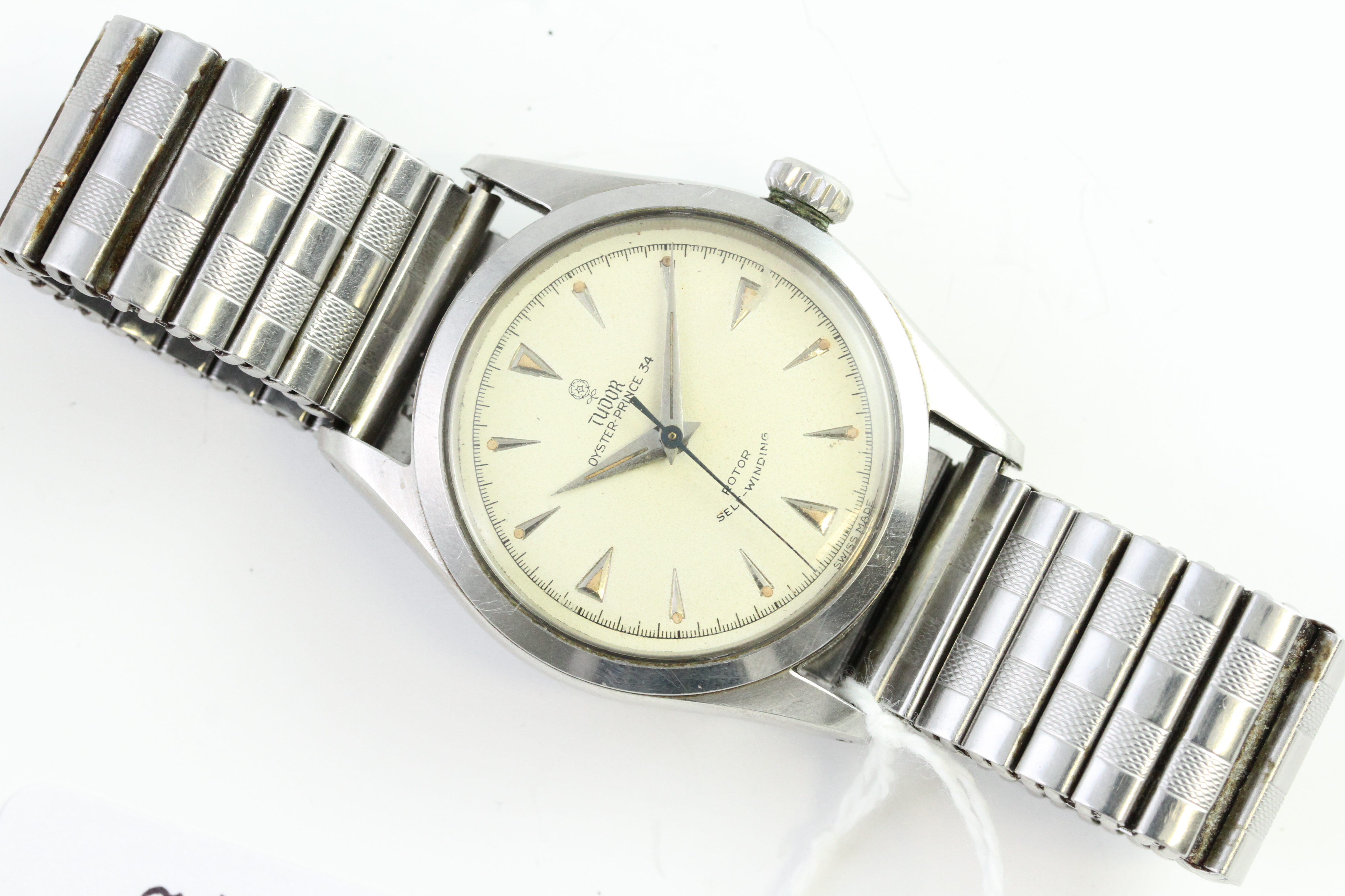 VINTAGE TUDOR OYSTER PRINCE 34 REFERENCE 7909, cream dial with dagger lume'd hour markers, outer