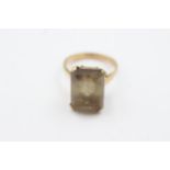 9ct gold vintage smoky quartz cocktail ring (3.7g)