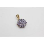 14ct gold tanzanite cluster pendant (1.6g)