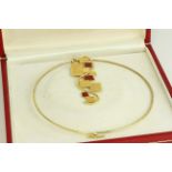 Vintage designer and enamel modernist 9ct gold heavy collar necklace set in solid 9ct gold fully