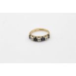 9ct gold vintage sapphire & diamond eternity ring (1.9g)