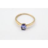 9ct gold tanzanite solitaire dress ring (1.5g)