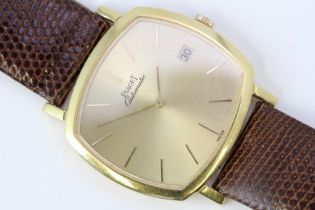 18CT PIAGET AUTOMATIC REFERENCE 13406, gold dial with baton hour markers, date aperture at 3 o'