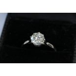 Fine platinum 1.35 carat solitaire diamond ring. Set in 18ct white gold and platinum . The diamond