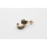 9ct gold sapphire half hoop earrings (2.3g)