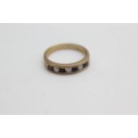 9ct gold amethyst & clear gemstone channel set eternity ring (2g)