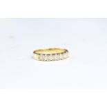 Fine 18ct gold and diamond half eternity ring. Fully hallmarked . Uk size P . Weighs 4.3 grams