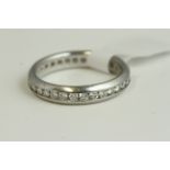 Fine platinum and diamond full eternity ring. Set in platinum with brilliant cut diamonds in a