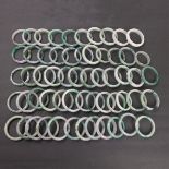 Group Of 58 Pc Jade / Varied Stone Bangles