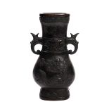 CHINESE BRONZE DRAGON VASE