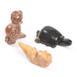 Three Jade / Varied Stone Animal Carvings