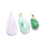 THREE JADEITE PENDANTS