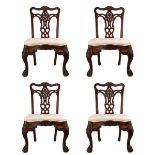 Set Of 4 Tufted Dining Room Chairs