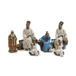 Group Of Six Chinese Shiwan Ware Figures