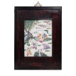 Framed Chinese Porcelain Wall Plaque