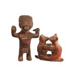 TWO MEXICAN POTERY FIGURES