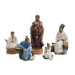 Group Of Five Chinese Shiwan Ware Figures