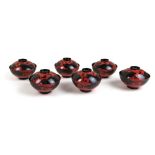 RED AND BLACK LACQUER BOWL SET