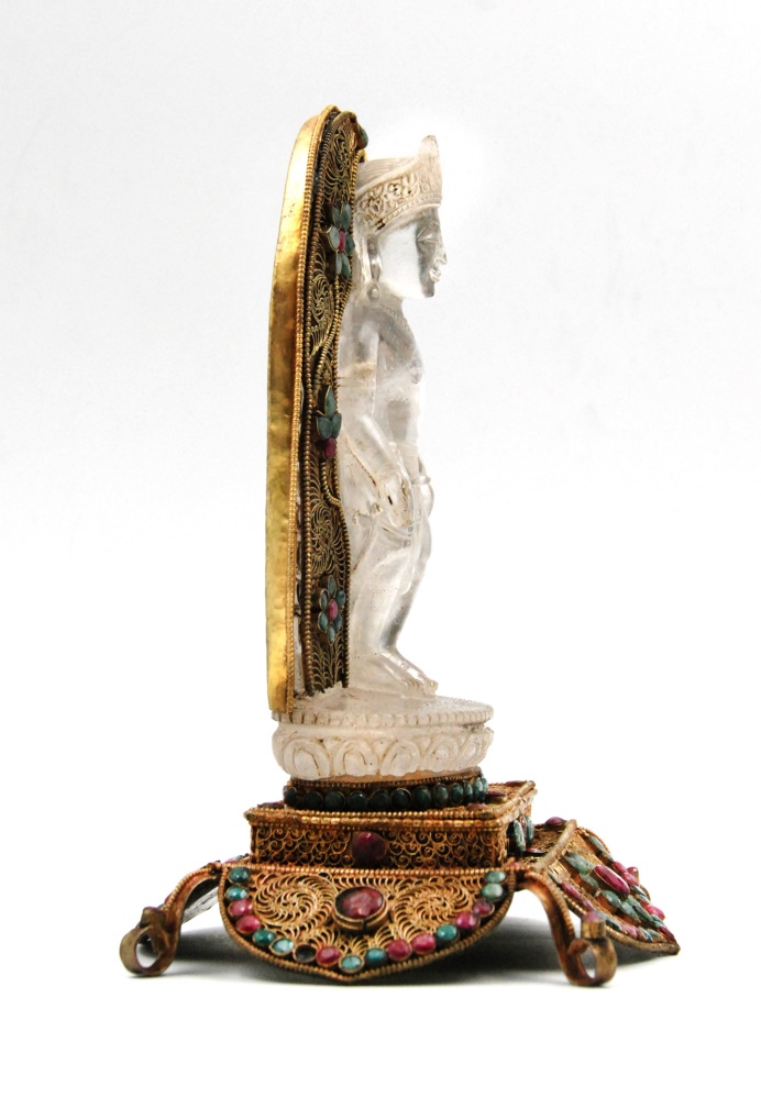 CRYSTAL BUDDHA WITH GILT MOUNT - Image 2 of 5