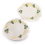 PAIR OF ITALIAN PORCELAIN HALIBET PLATES