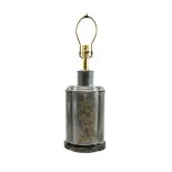 Chinese Pewter and Brass Vase Table Lamp