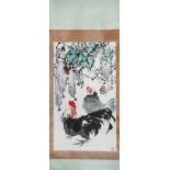"YIN SHI" PAINTING OF ROOSTERS