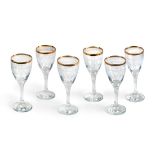 6pc GOLD RIMMED GLASS WARE