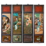 CHINESE REVERSE GLASS PAINTING PANELS