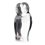Modern Crystal Owl Paperweight by Baccarat