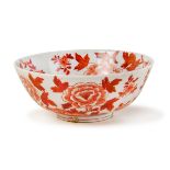 IRON RED PATTERNED GLAZED BOWL